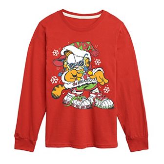 Boys 8-20 Garfield The Big Chris K Long Sleeve Graphic Tee