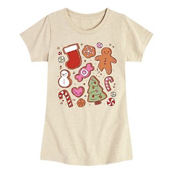Girls Kawaii Christmas Treats Graphic Tee