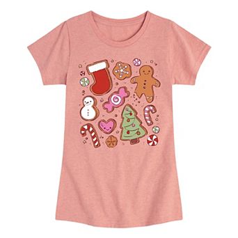 Girls Kawaii Christmas Treats Graphic Tee