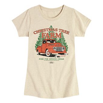 Girls Ford Christmas Tree Farm 1949 F3 Christmas Graphic Tee
