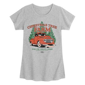 Girls Ford Christmas Tree Farm 1949 F3 Christmas Graphic Tee
