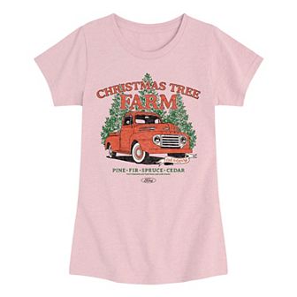 Girls Ford Christmas Tree Farm 1949 F3 Christmas Graphic Tee