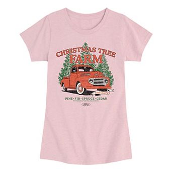 Girls Ford Christmas Tree Farm 1949 F3 Christmas Graphic Tee
