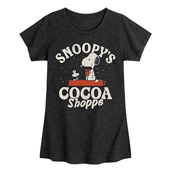 Girls Peanuts Snoopy Cocoa Shoppe Christmas Graphic Tee