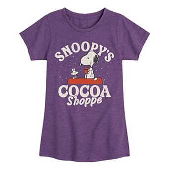 Girls Peanuts Snoopy Cocoa Shoppe Christmas Graphic Tee
