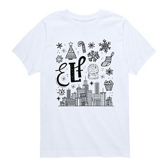 Boys 8-20 Elf Icon Doodles Graphic Tee