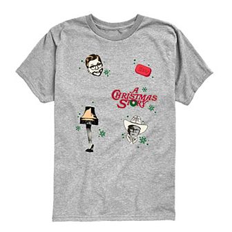 Boys 8-20 A Christmas Story Icon Collage Graphic Tee