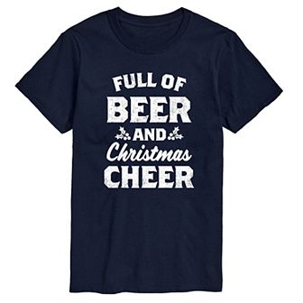 Big & Tall Full Of Beer & Christmas Cheer Graphic Tee