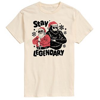 Big & Tall Stay Legendary Santa & Bigfoot Graphic Tee