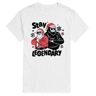 Big & Tall Stay Legendary Santa & Bigfoot Graphic Tee