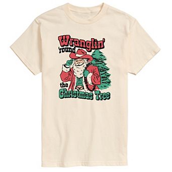Big & Tall Wranglin' 'Round the Christmas Tree Graphic Tee