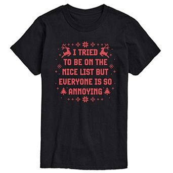 Big & Tall I Tried To Be On The Nice List Graphic Tee