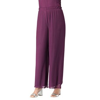 Roaman's Women's Plus Size Mesh Overlay Pant