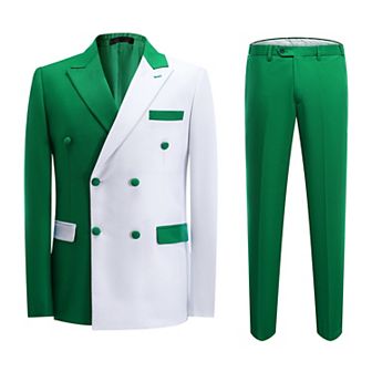 Men's 2 pc Suit - Double-Breasted Peak Lapel Tuxedo for Weddings & Dinners