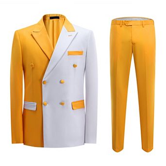 Men's 2 pc Suit - Double-Breasted Peak Lapel Tuxedo for Weddings & Dinners