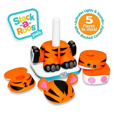 Stack-a-Roos Baby Tiger, Jungle Animal Stacking STEM Toy for Babies, Toddlers