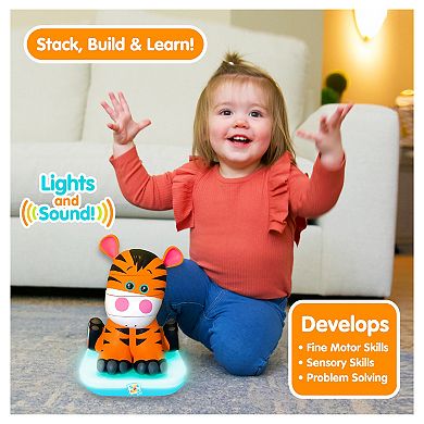 Stack-a-Roos Baby Tiger, Jungle Animal Stacking STEM Toy for Babies, Toddlers