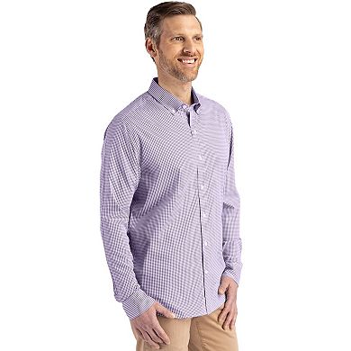 Cutter & Buck Skyline Epic Confidence Recycled Gingham Mens Long Sleeve Dress Shirt