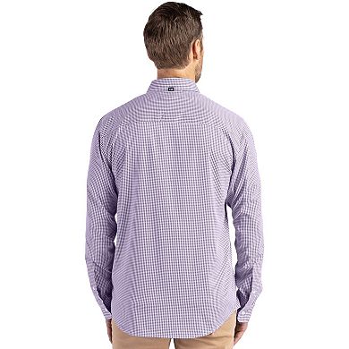 Cutter & Buck Skyline Epic Confidence Recycled Gingham Mens Long Sleeve Dress Shirt