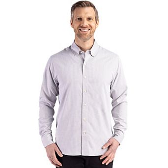 Cutter & Buck Skyline Epic Confidence Recycled Gingham Mens Long Sleeve Dress Shirt