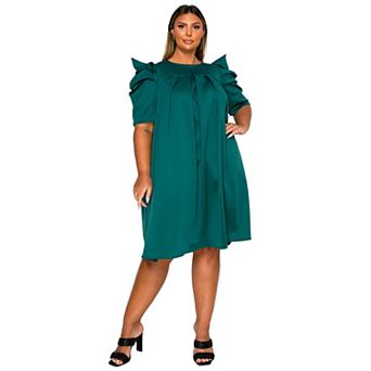 Plus Size Zaya Pleated Swing Dress