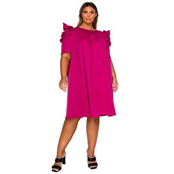 Plus Size Zaya Pleated Swing Dress