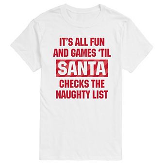 Men's Santa Checks The Naughty List Graphic Tee