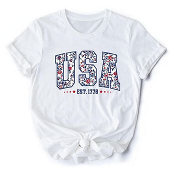 Patriotic Floral T-Shirt, 1776 Independence Day Tee