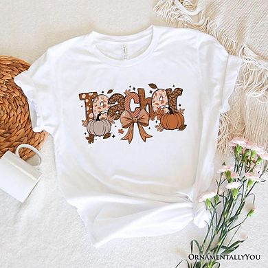 Teacher Coquette Autumn T-Shirt, Cozy Fall Pumpkin Tee for Educators