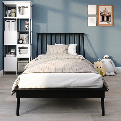 Vintage Wooden Platform Bed