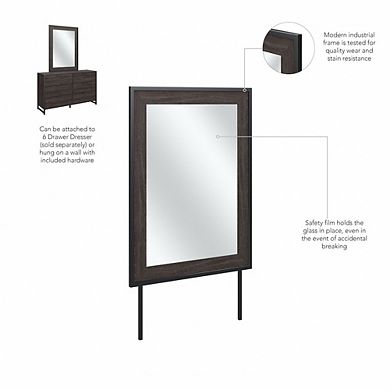 Bush Furniture Atria Bedroom Mirror in Charcoal Gray