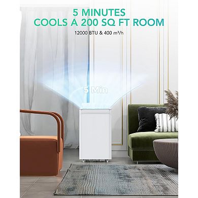 Portable Air Conditioner 12,000BTUs, A/C for Rooms up to 550 Sq. Ft