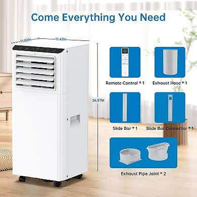 Portable Air Conditioner with Dehumidifier & Fan Modes, 8000 BTUs