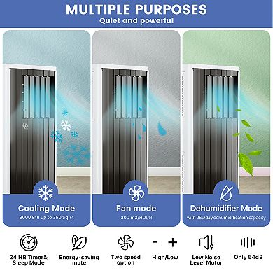 8000 BTUs Portable Air Conditioners, Air Conditioning Unit 3-in-1 Cooling
