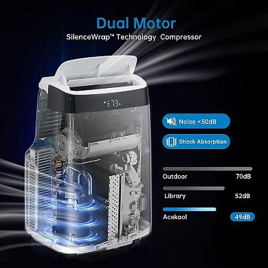 10000btu Portable Air Conditioner,Portable Ac Unit with Remote Control &Window Kit