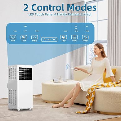 8,000 BTU Portable Air Conditioner with Built-In Dehumidifier
