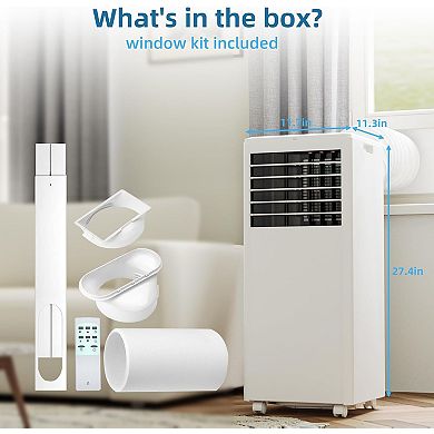 8,000 BTU Portable Air Conditioner with Built-In Dehumidifier