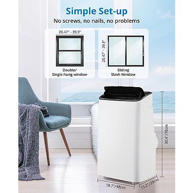 14000 BTUs Portable Air Conditioner for Room Up 750 Sq. Ft.