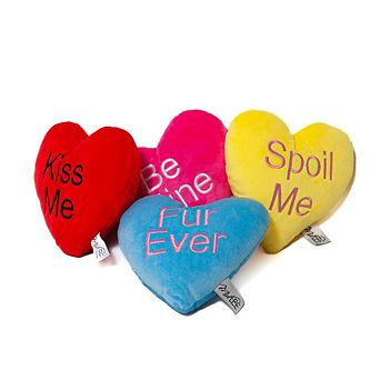Midlee Candy Heart Valentine's Dog Toy- (Set Of 4)