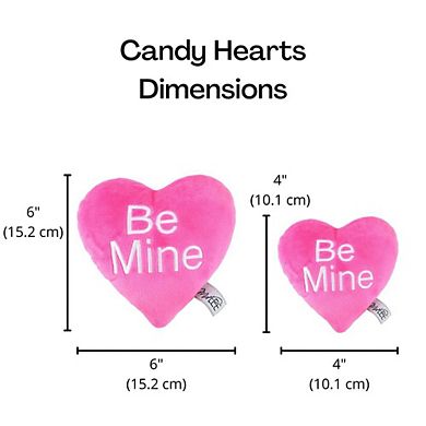 Midlee Candy Heart Valentine's Dog Toy- (Set Of 4)