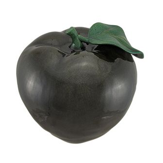 11 Inch Diameter Dark Green Ceramic Apple