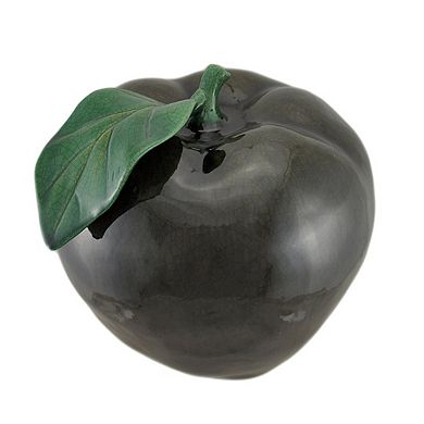 11 Inch Diameter Dark Green Ceramic Apple
