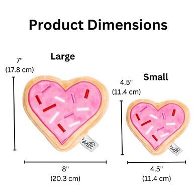 Midlee Pink Heart Sugar Cookie Dog Toy