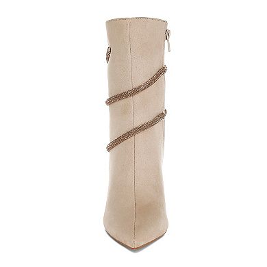 London Rag Roda Women's Rhinestone Wrap Stiletto Boots
