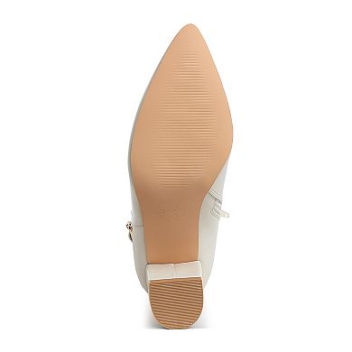 London Rag Conchos Belt Detail Women's Block Heel Boots