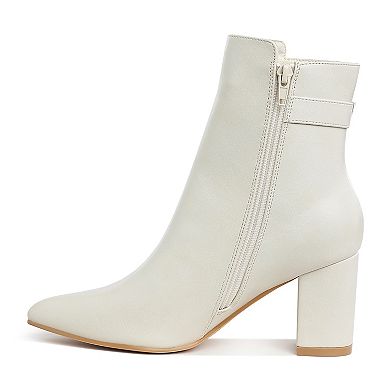 London Rag Conchos Belt Detail Women's Block Heel Boots