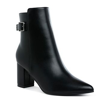 London Rag Conchos Belt Detail Women's Block Heel Boots