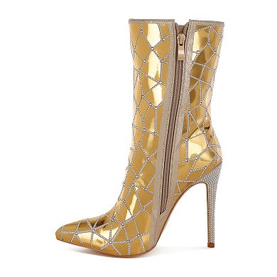 London Rag Echostage Women's Metallic Embellished Boots