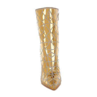 London Rag Echostage Women's Metallic Embellished Boots