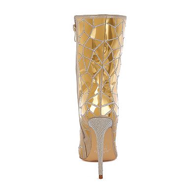 London Rag Echostage Women's Metallic Embellished Boots